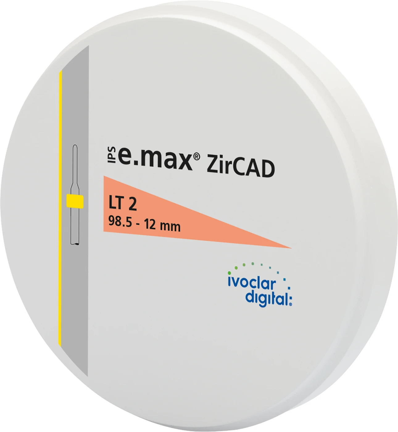 IPS e.max® ZirCAD LT Stück Ø 98,5 mm H 12 mm, 2 LT