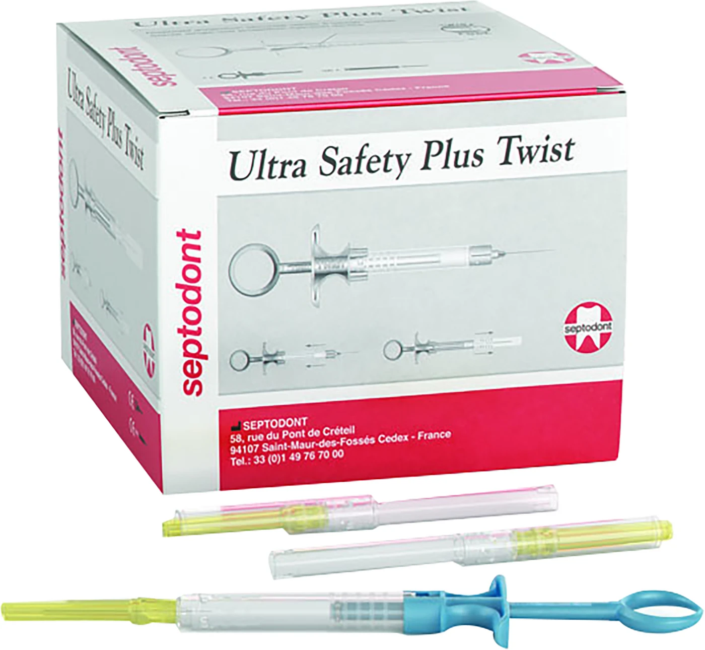 Ultra Safety Plus Twist Packung 100 Injektionssysteme, 1 Mehrweghandstück, Gr. G30 kurz 0,3 mm x 25 mm