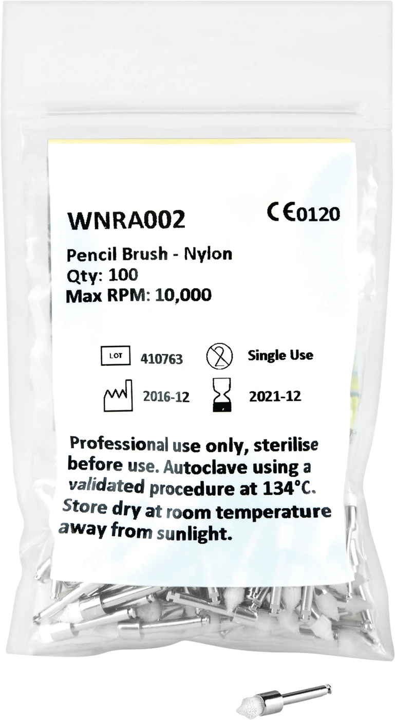 Nylon Polierbürsten weiß Packung 100 Stück spitze Form, RA