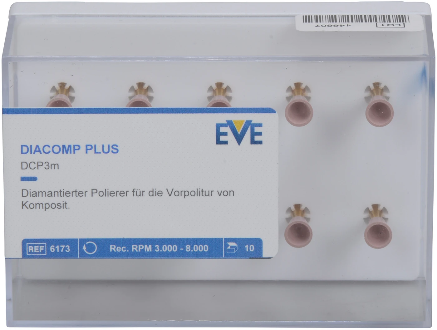 EVE DIACOMP® PLUS Packung 10 Stück rosa mittel, RA, Figur Kelch, 6 x 7,5 mm