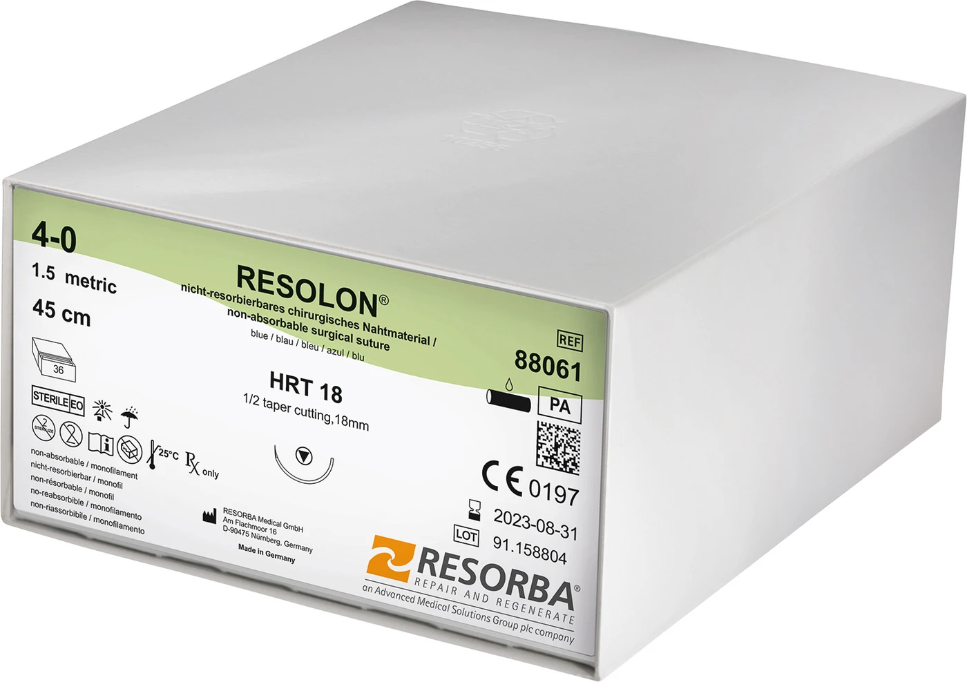 RESOLON® Packung 36 Stück, blau, 45 cm, HRT 18, USP 4/0