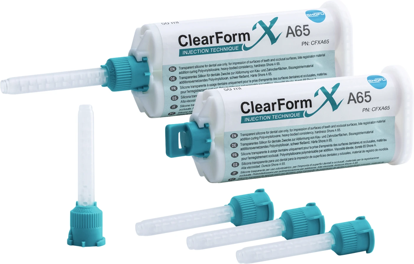 ClearForm X Set 2 x 50 ml Kartuschen, 8 Mixing Tips grün