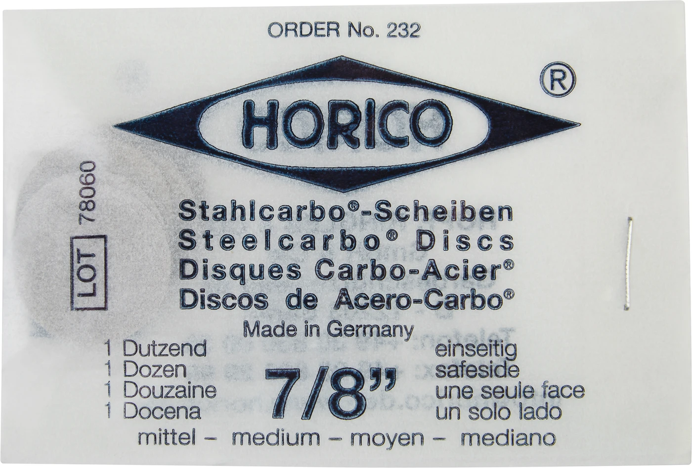 Stahlcarbo®-Scheiben Packung 12 Stück einseitig Ø 22 mm x 0,30 mm