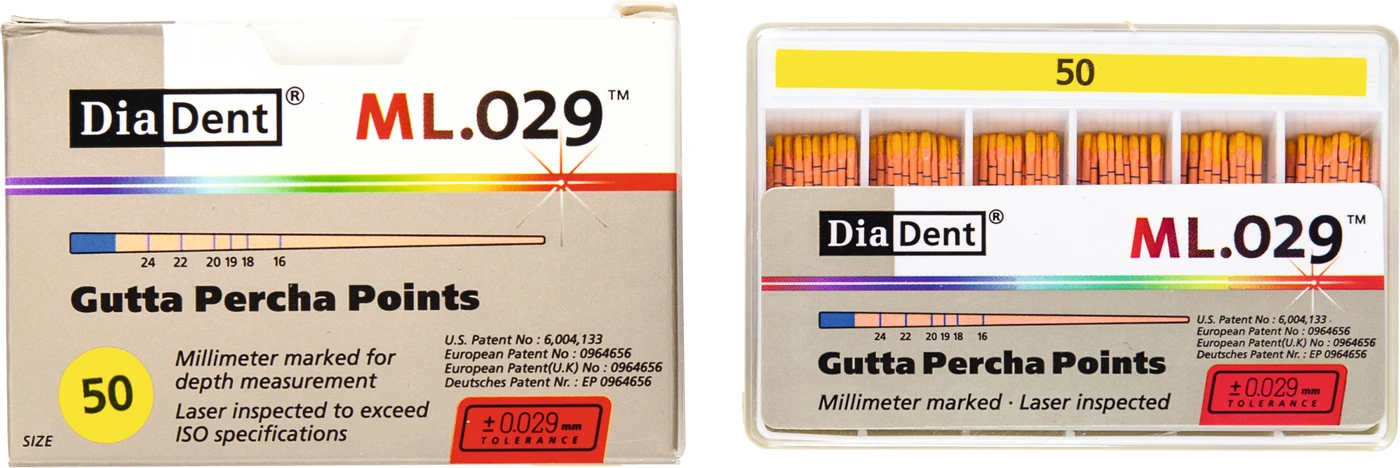 DiaDent® ML.029™ Gutta Percha Points Packung 120 Stück ISO 050