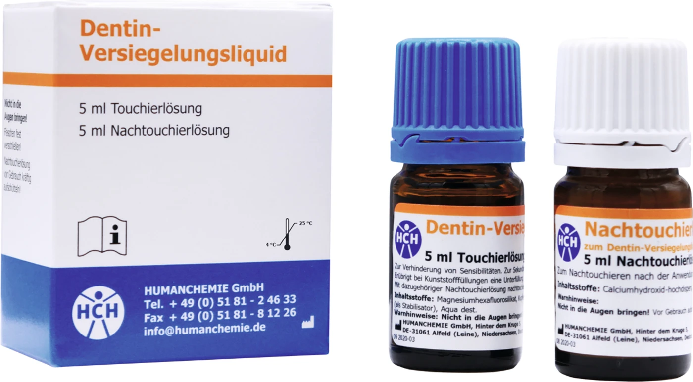 Dentin-Versiegelungsliquid Packung 5 ml Touchierlösung, 5 ml Nachtouchierlösung in Flaschen mit Tropfeinsatz