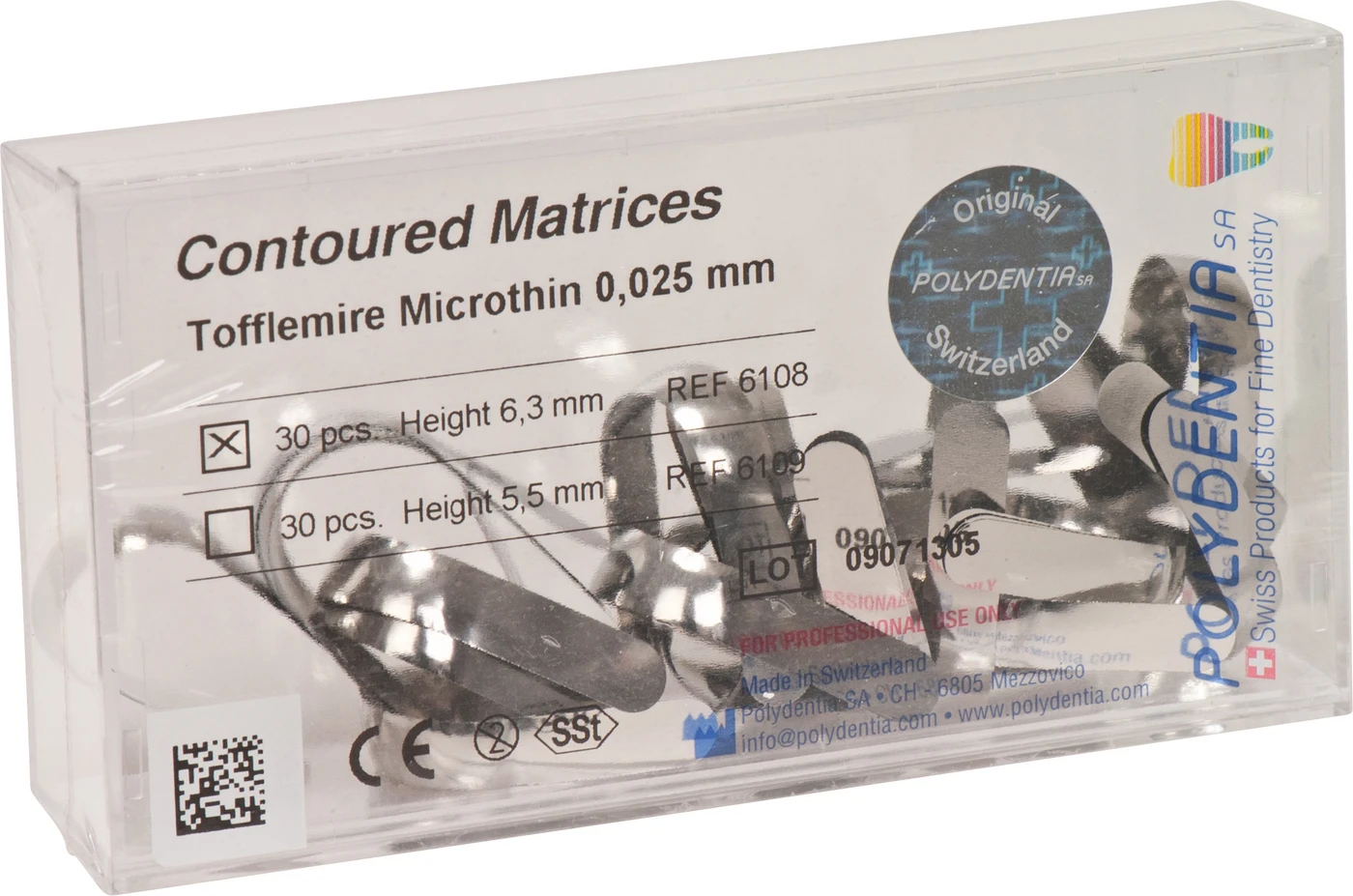 Matrizen nach Tofflemire bombiert Packung 30 Stück Höhe 6,3 mm, Stärke 0,025 mm, Molar