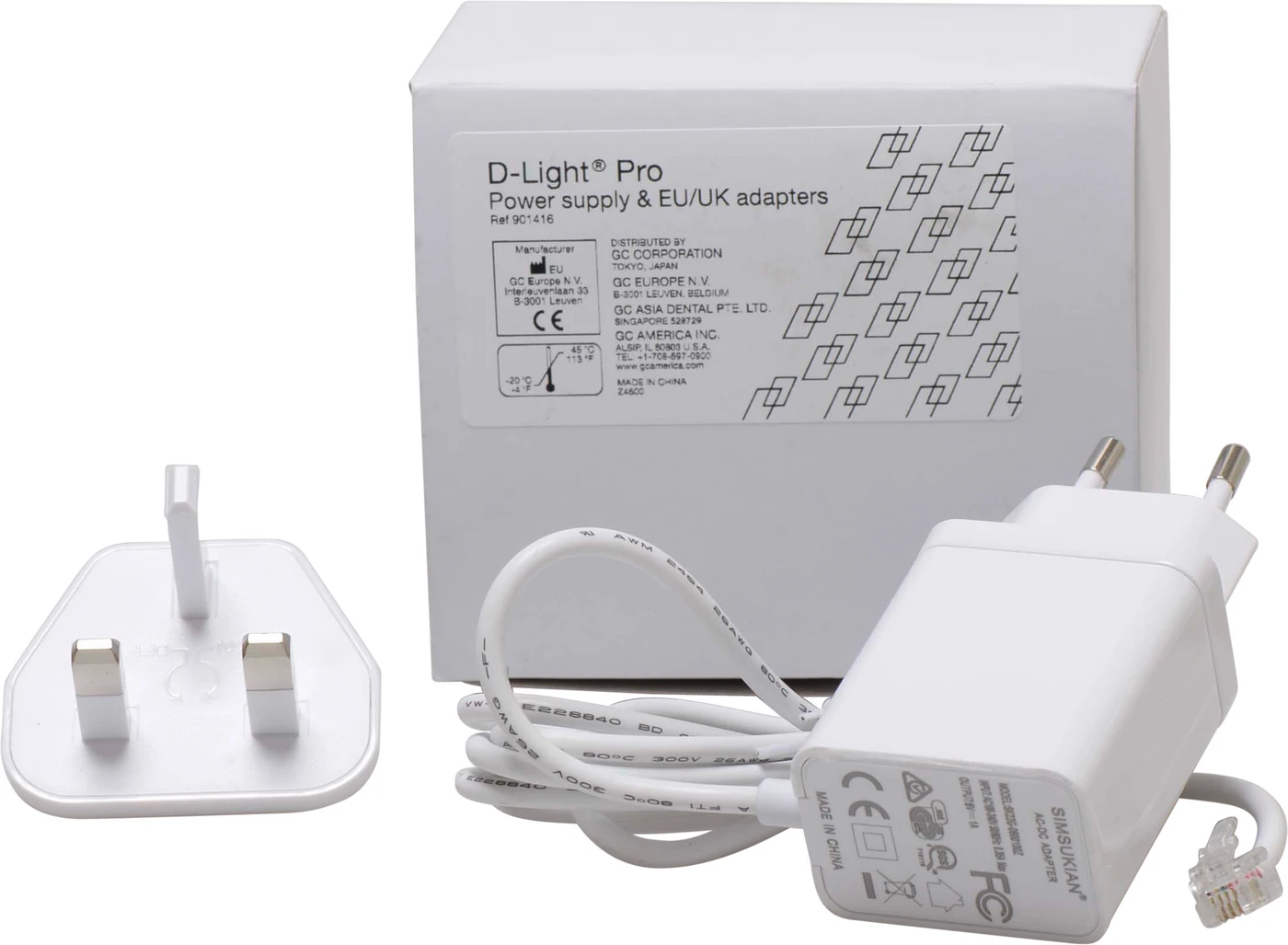 GC D-Light® Pro Netzteil Stück mit  EU/UK- Adapter