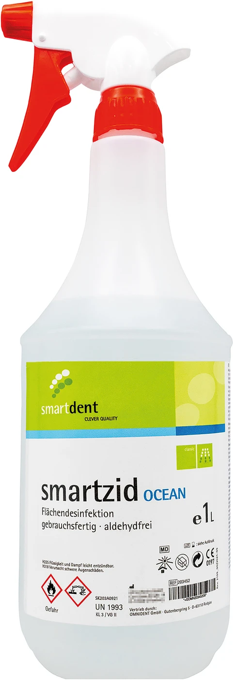 smartzid Flächendesinfektion Flasche 1 Liter Ocean