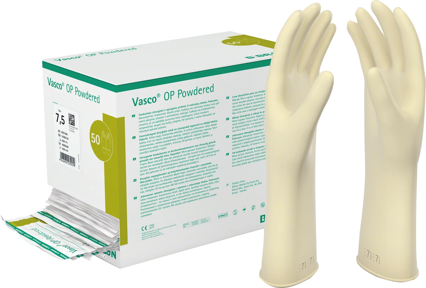 Vasco® OP Powdered Packung 50 Paar gepudert, naturweiß, Größe 6 Vasco® OP Powdered Packung 50 Paar gepudert, naturweiß, Größe 6