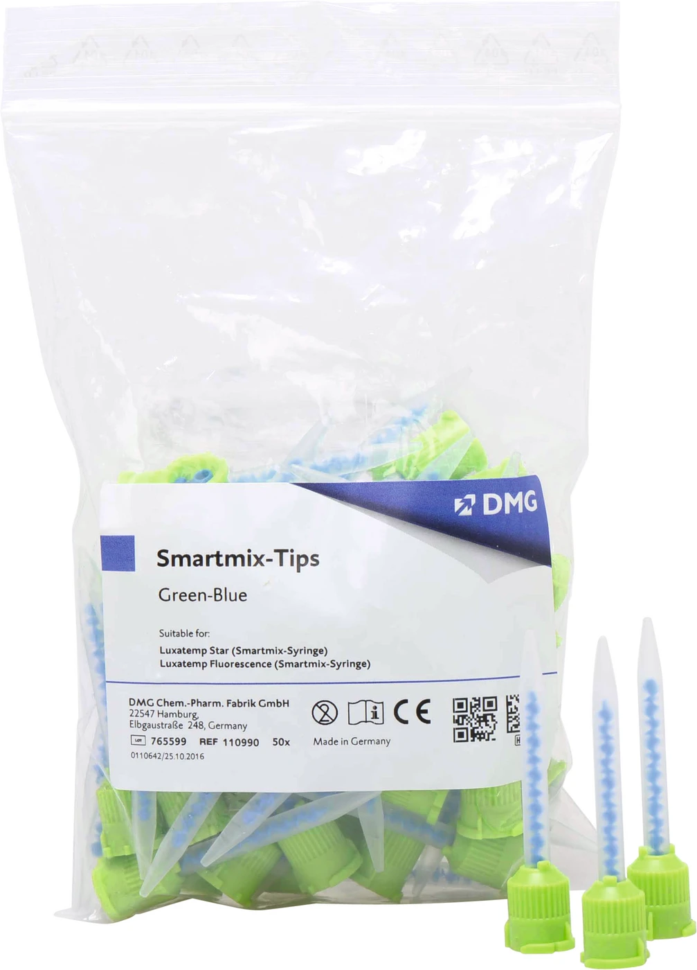 DMG Smartmix-Tips Green/Blue Packung 50 Stück grün-blau