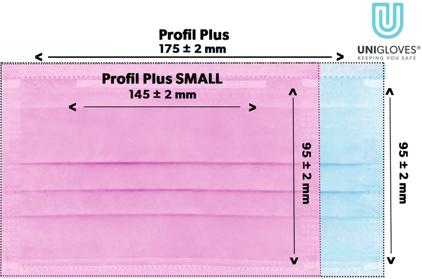 PROFIL PLUS SMALL OP-Mundschutz Packung 50 Stück schwarz