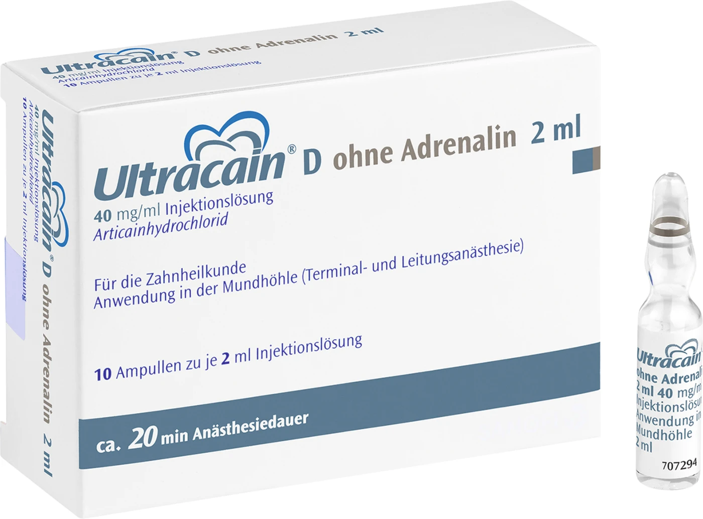 Ultracain® D ohne Adrenalin Packung 10 x 2 ml Brechampulle
