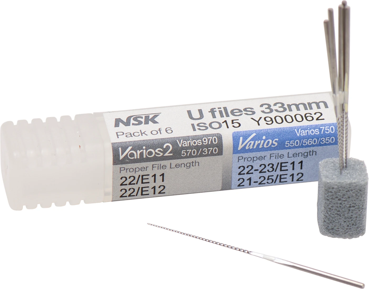 Endofeilen Packung 6 Stück 33 mm, ISO 015, für Varios