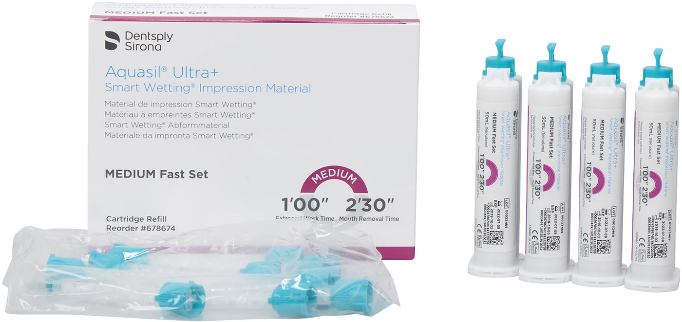 Aquasil® Ultra+ Nachfüllpackung 4 x 50 ml Doppelkartusche Medium Fast Set, Zubehör