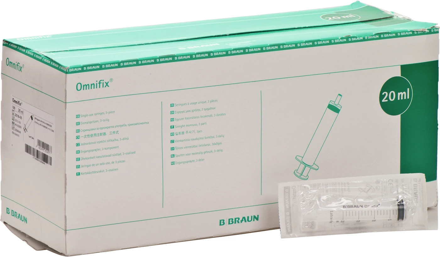 Omnifix® Solo Luer Packung 100 Stück 20 ml, Luer, exzentrisch