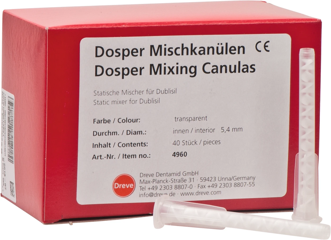 Dreve Mischkanülen transparent Packung 40 Stück transparent