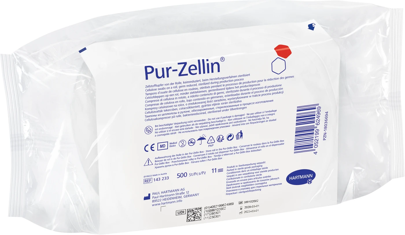 Pur-Zellin® Beutel 500 Stück 4 x 5 cm, keimreduziert