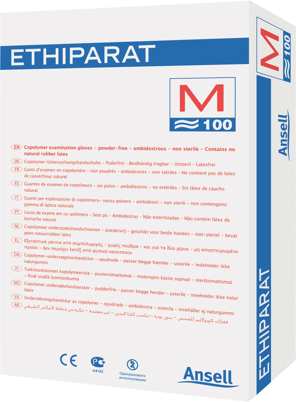 ETHIPARAT Non-Sterile Packung 100 Stück puderfrei, transparent, M