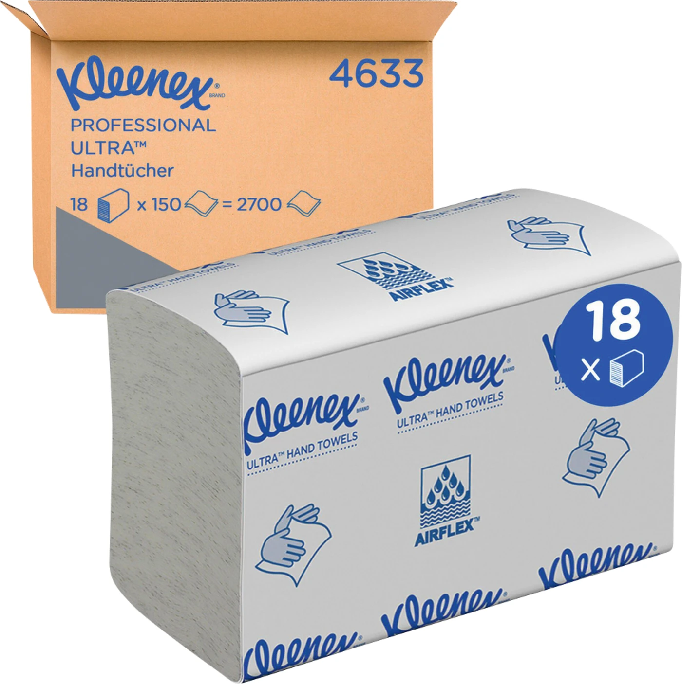 Kleenex® Ultra Handtücher Karton 18 x 150 Stück (B x L) 24,1 x 19,1 cm