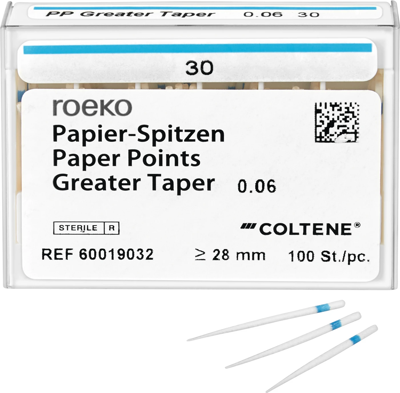 roeko Papier-Spitzen Greater Taper Packung 100 Stück Taper.06 ISO 030