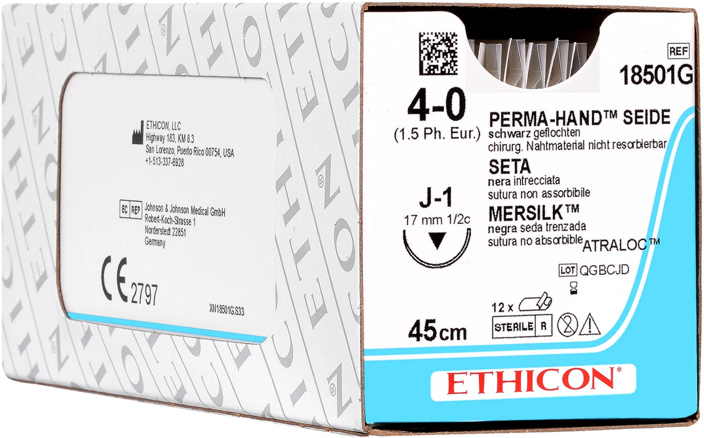 PERMA-HAND SEIDE Packung 12 Stück schwarz, 45 cm, J1, USP 4-0, Stärke 1,5 PERMA-HAND SEIDE Packung 12 Stück schwarz, 45 cm, J1, USP 4-0, Stärke 1,5