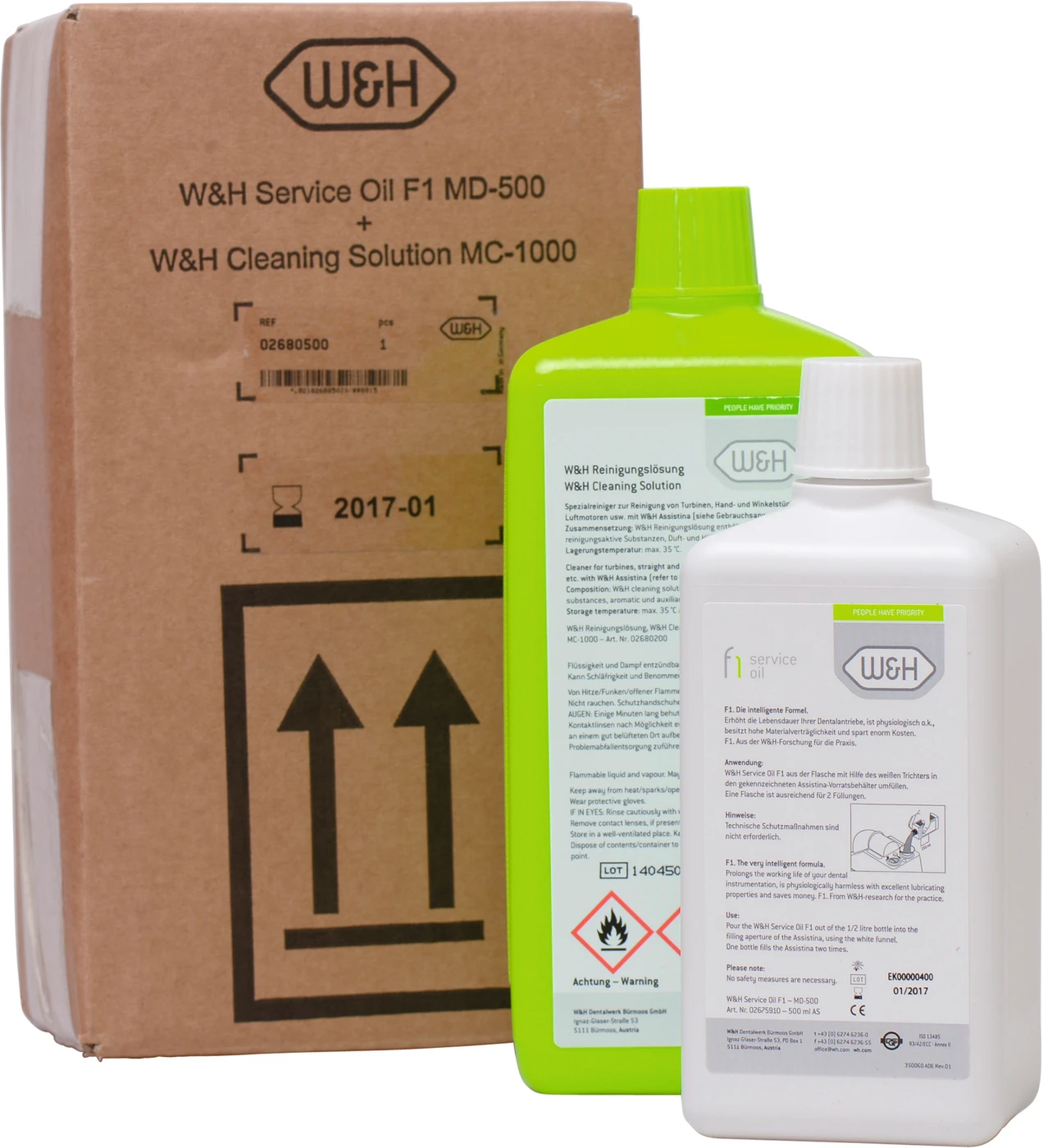 Reinigungs- und Pflegeset für Assistina 301 plus Set 1 Liter MC-1000, 1 Liter MD-500