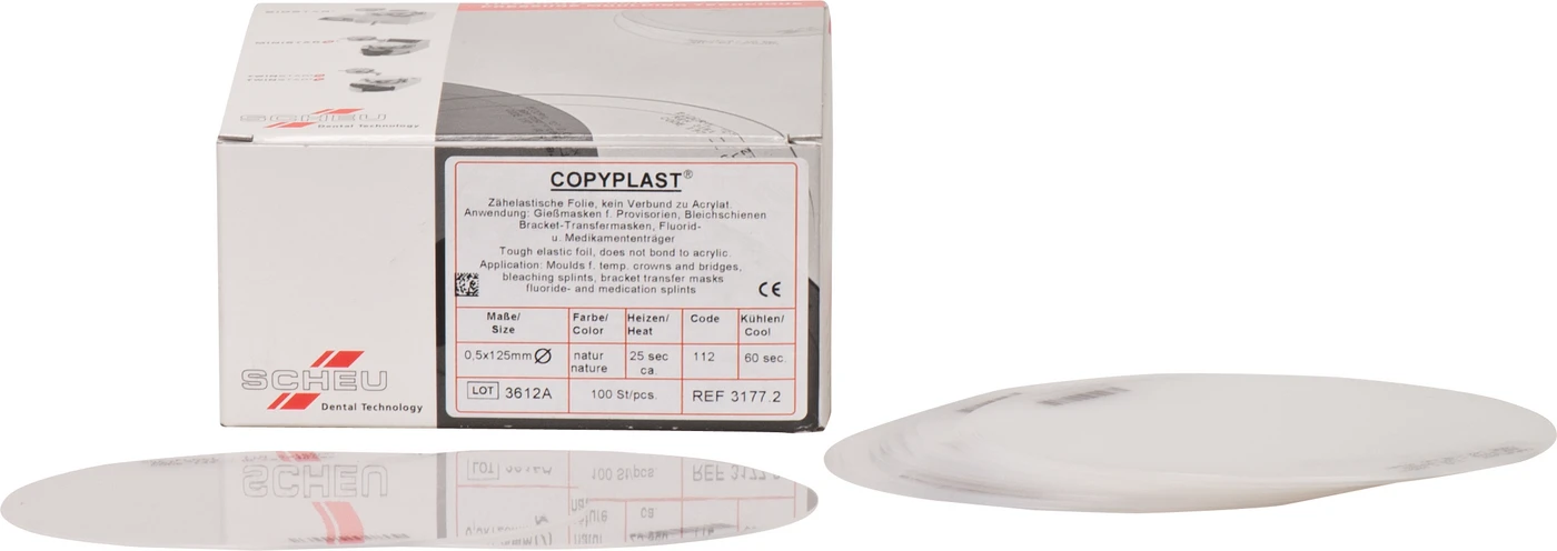 COPYPLAST® Packung 100 Stück rund, Ø 125 mm, Stärke 0,5 mm