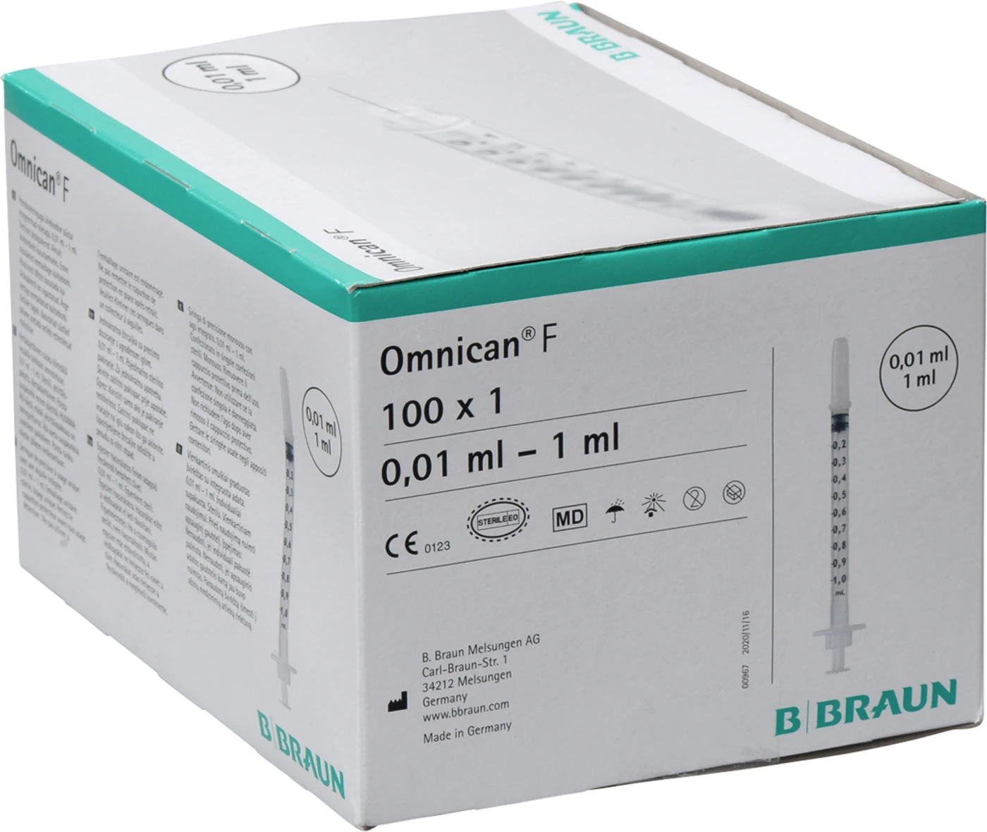 Omnican®-F Packung 100 Stück 1 ml, Kanüle 0,30 x 12 mm