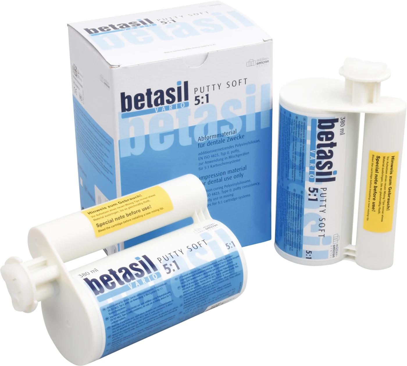 betasil® VARIO PUTTY SOFT Packung 2 x 380 ml Kartusche 5:1 soft, 1 Fix Cap