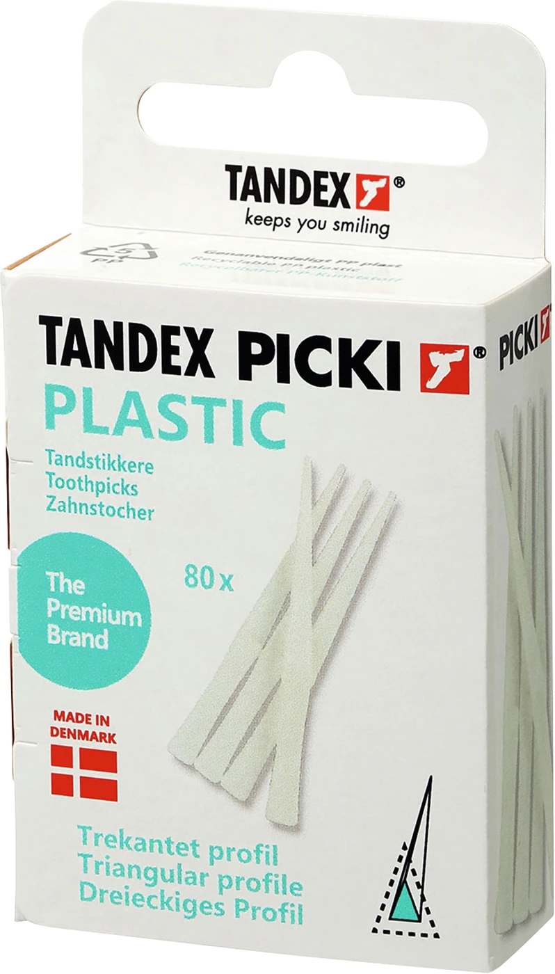 TANDEX Picki Kunststoffzahnstocher Packung 80 Stück Kunsstoff