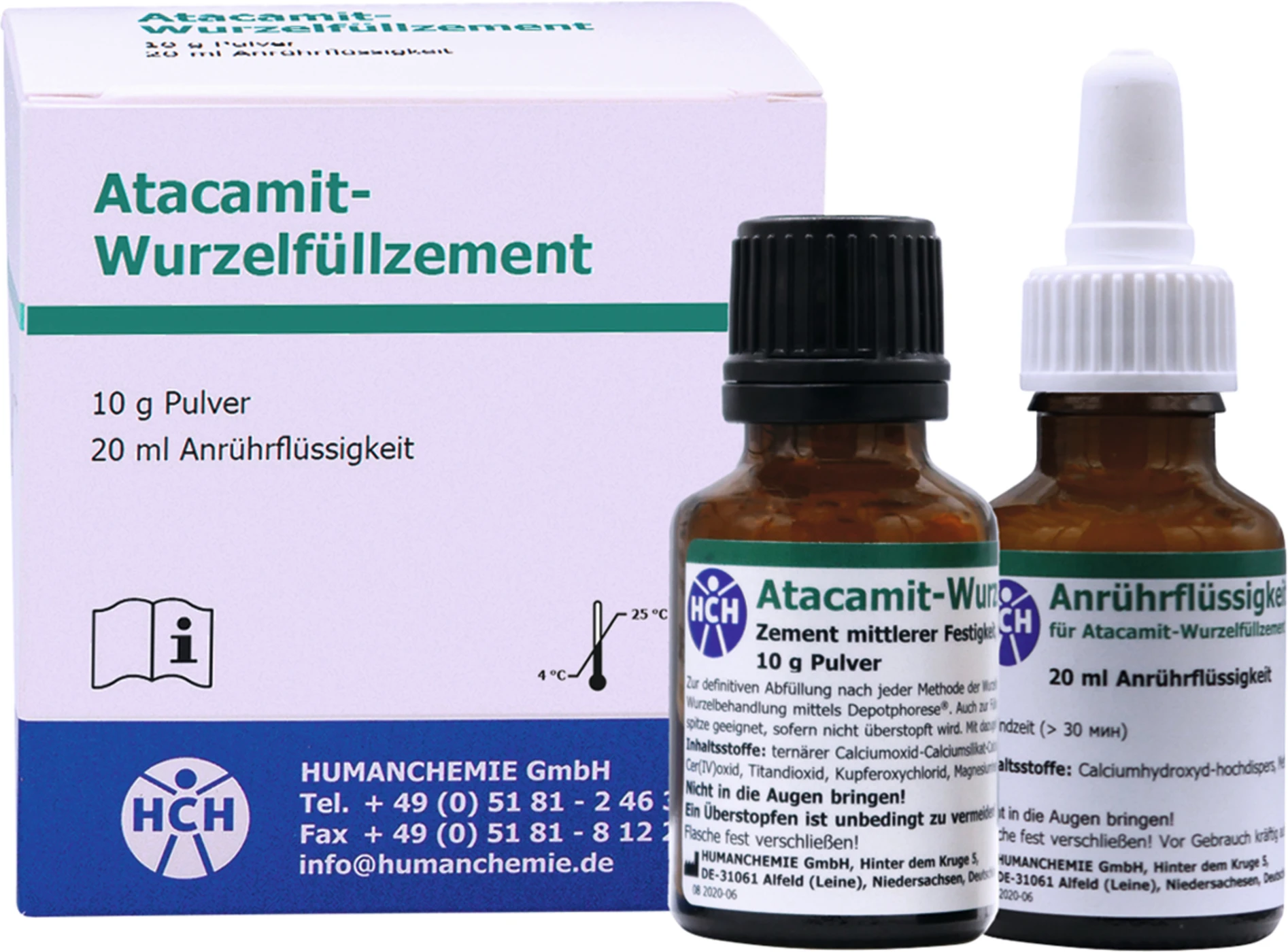 Atacamit-Wurzelfüllzement Packung 10 g Pulver, 20 ml Flüssigkeit