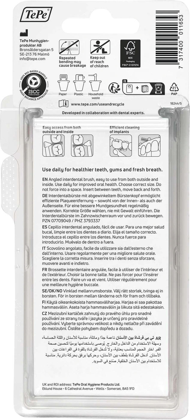 TePe® Interdentalbürsten Angle™ Packung 6 Stück sortiert