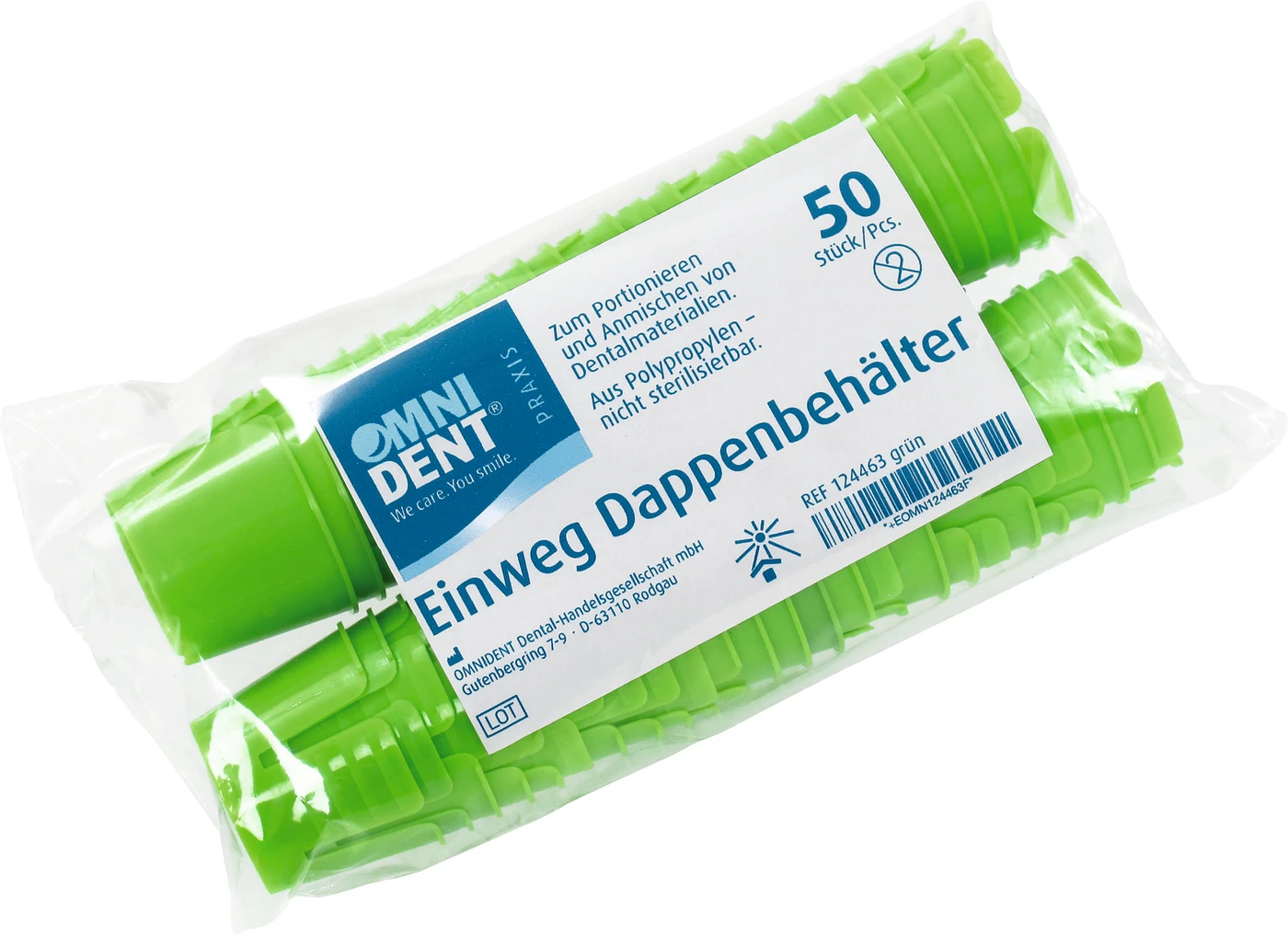 Omni Einmaldappenbehälter Packung 50 Stück lime Omni Einmaldappenbehälter Packung 50 Stück lime