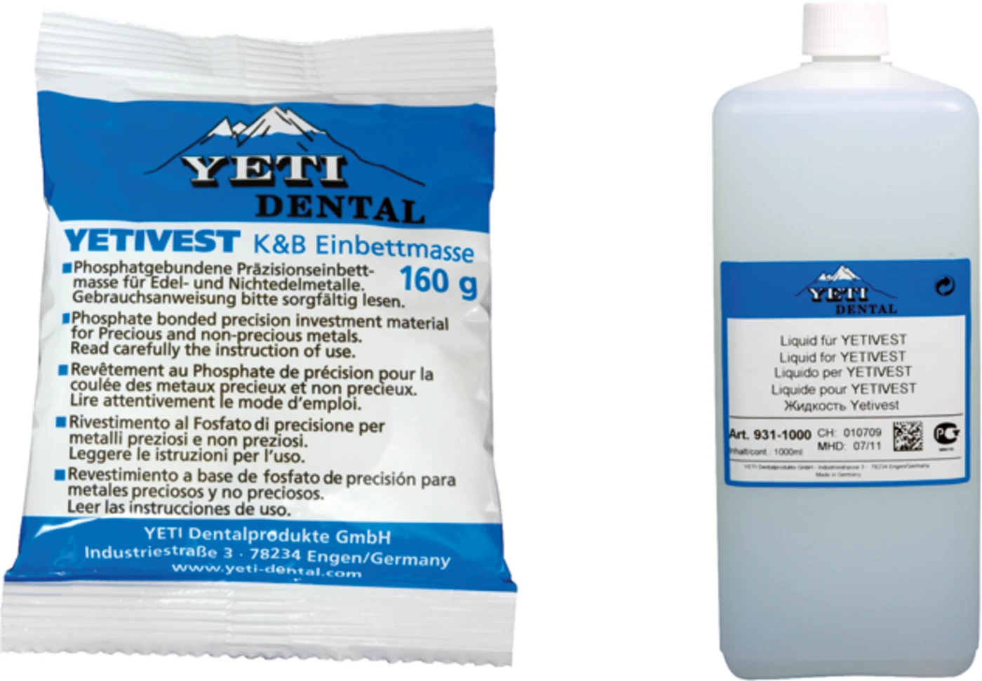 YETIVEST Set 25 x 160 g Puder, 1 l Liquid YETIVEST Set 25 x 160 g Puder, 1 l Liquid