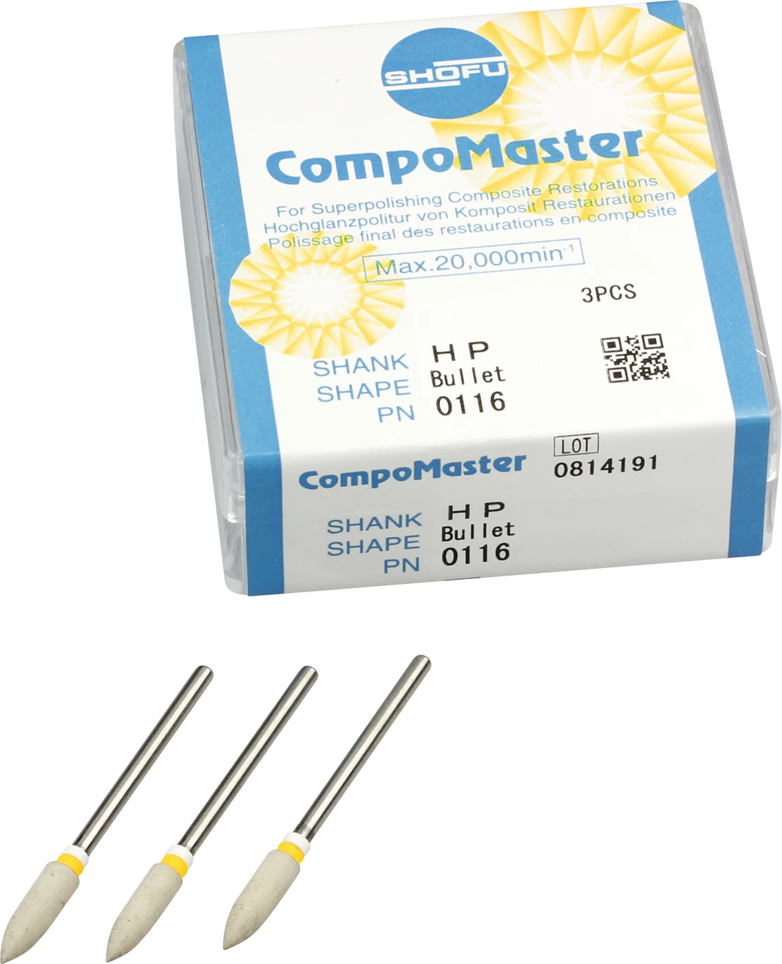 CompoMaster Packung 3 Stück gelb grob, HP, Figur Walze, ISO 040