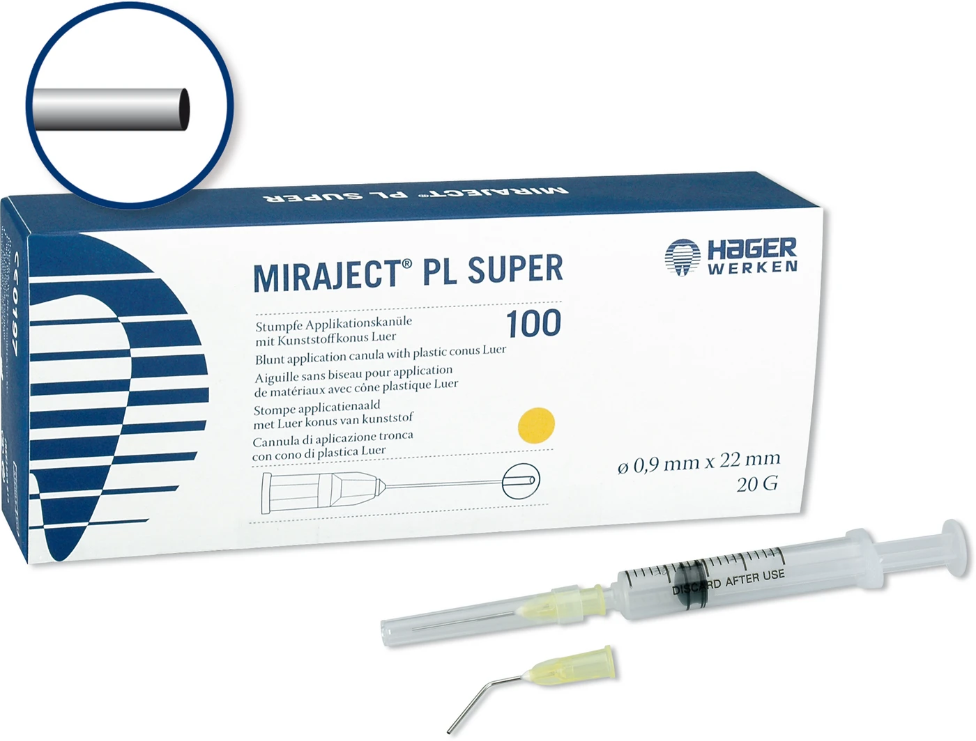 MIRAJECT® PL SUPER Packung 100 Stück Ø 0,9 x 22 mm