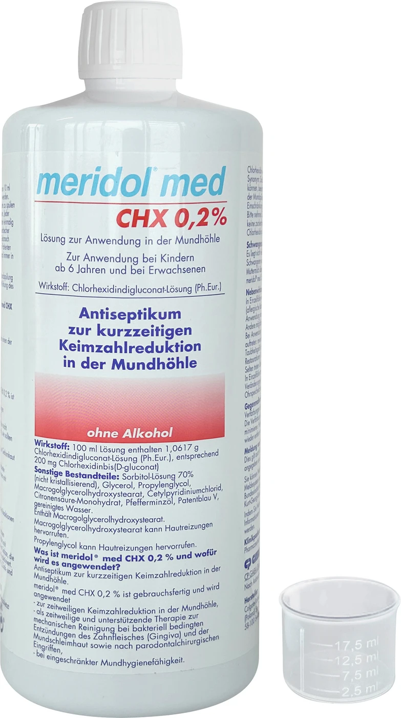 meridol® med CHX 0,2% Flasche 1 Liter Lösung inklusive Overcap