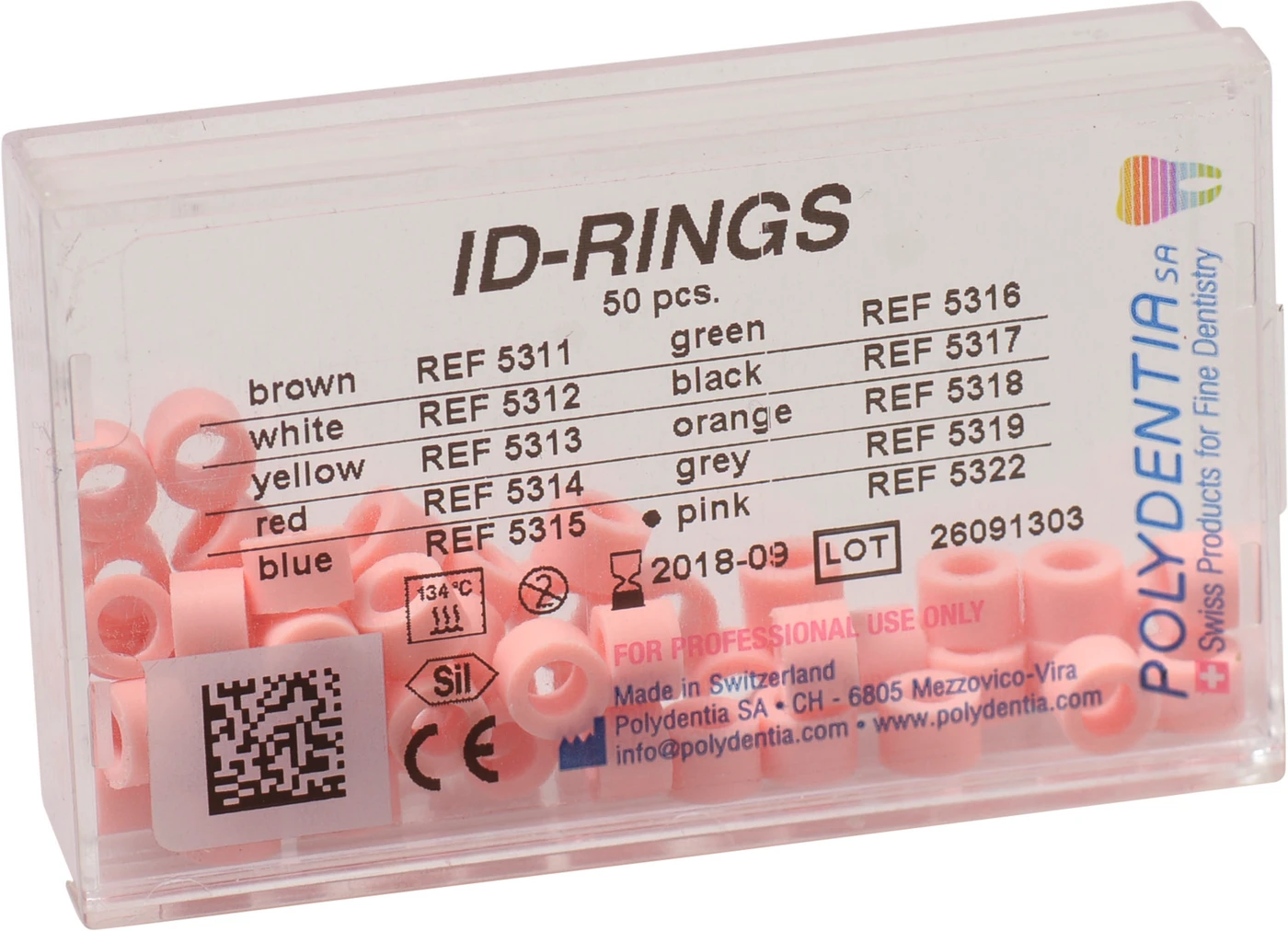 ID Ringe Packung 50 Stück pink