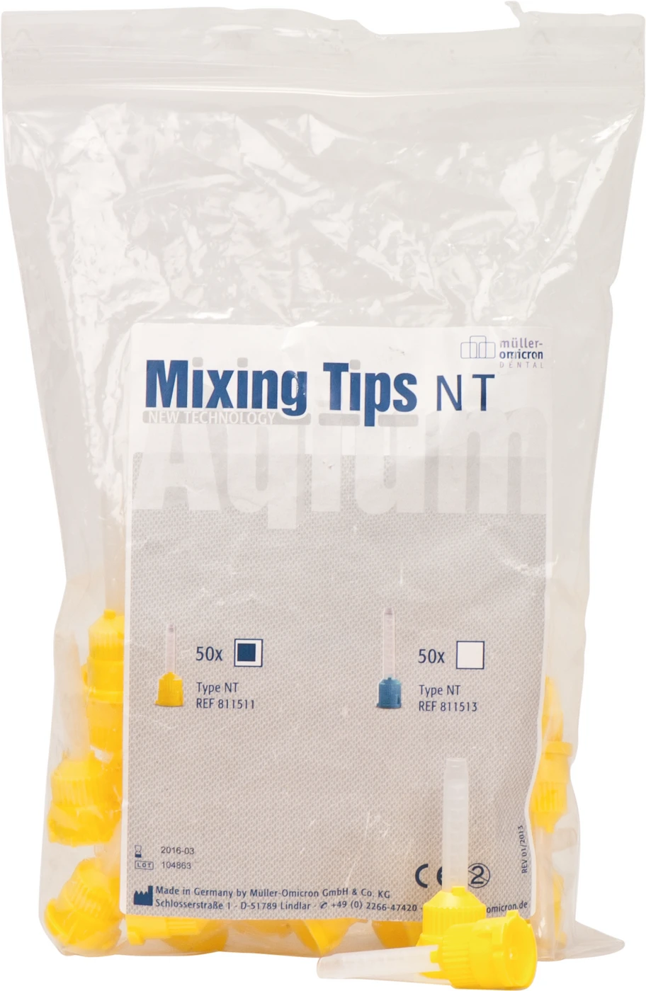 Müller-Omicron Mischkanülen NT gelb Packung 50 Stück NT, gelb