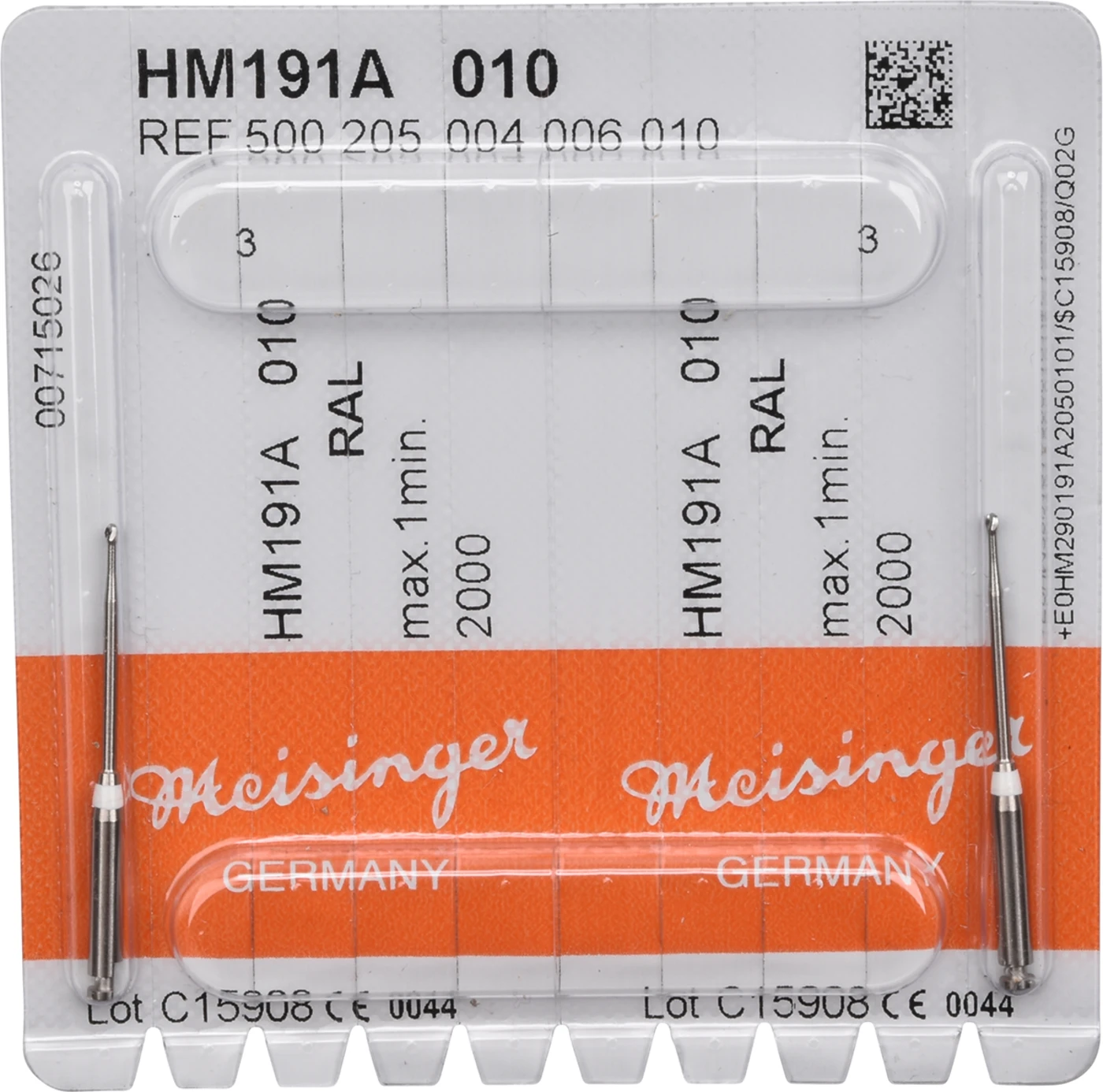 Endo Access Bur 191A Packung 2 Stück weiß, RAL, Figur 004, Kopf: 16 mm, Total: 31 mm, ISO 010