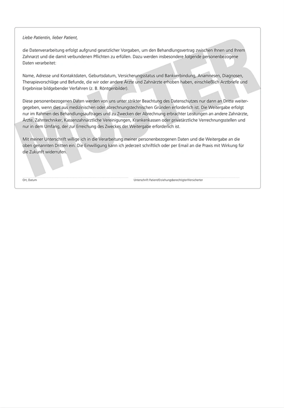 Anmeldeformulare Anamnese Stück 100 Blatt A4, zum Ankreuzen