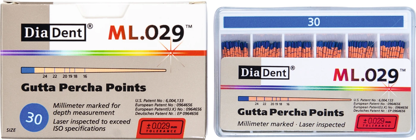 DiaDent® ML.029™ Gutta Percha Points Packung 120 Stück ISO 030