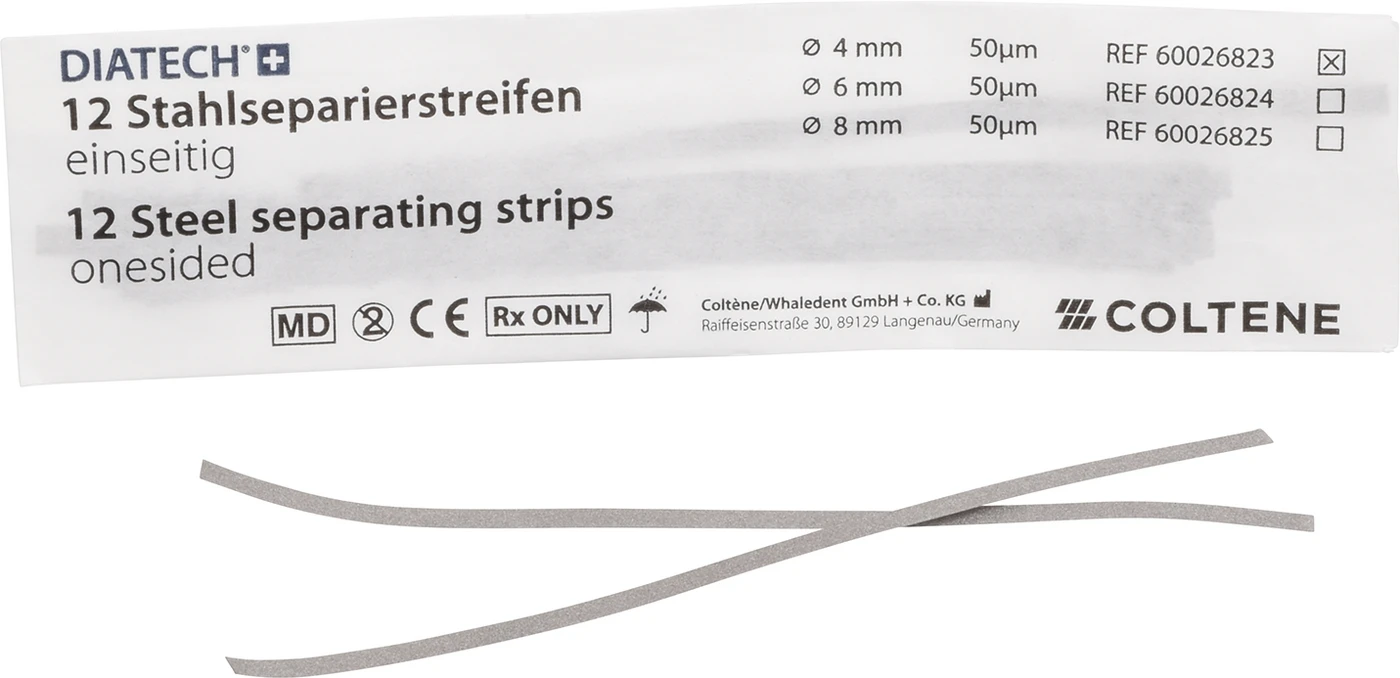 DIATECH Stahlseparierstreifen Packung 12 Stück 4 mm, einseitig beschichtet