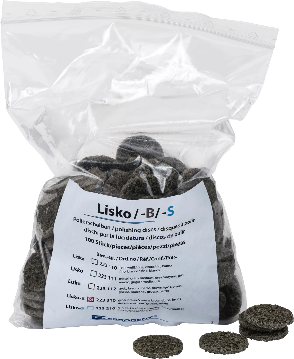 Lisko-B Packung 100 Stück unmontiert, 4 Stützscheiben