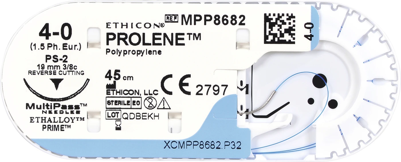 PROLENE Packung 24 Stück blau, 30 cm, TF6, USP 7-0, Stärke 0,5