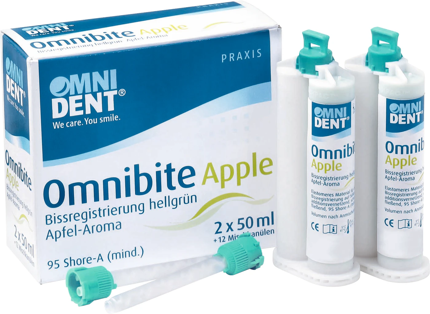 Omnibite Apple Packung 2 x 50 ml Doppelkartusche, 12 Mischkanülen