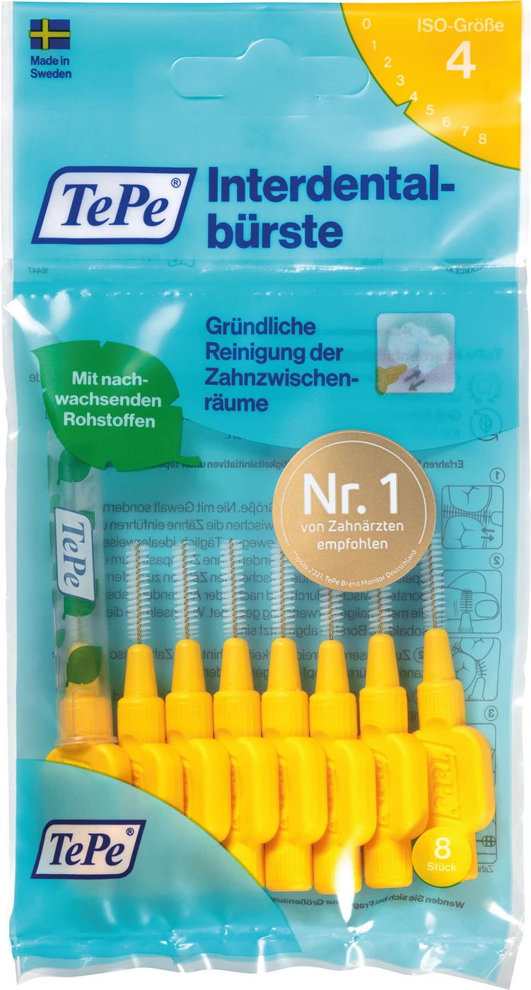 TePe® Interdentalbürsten Original Packung 8 Stück gelb, Ø 0,7 mm TePe® Interdentalbürsten Original Packung 8 Stück gelb, Ø 0,7 mm