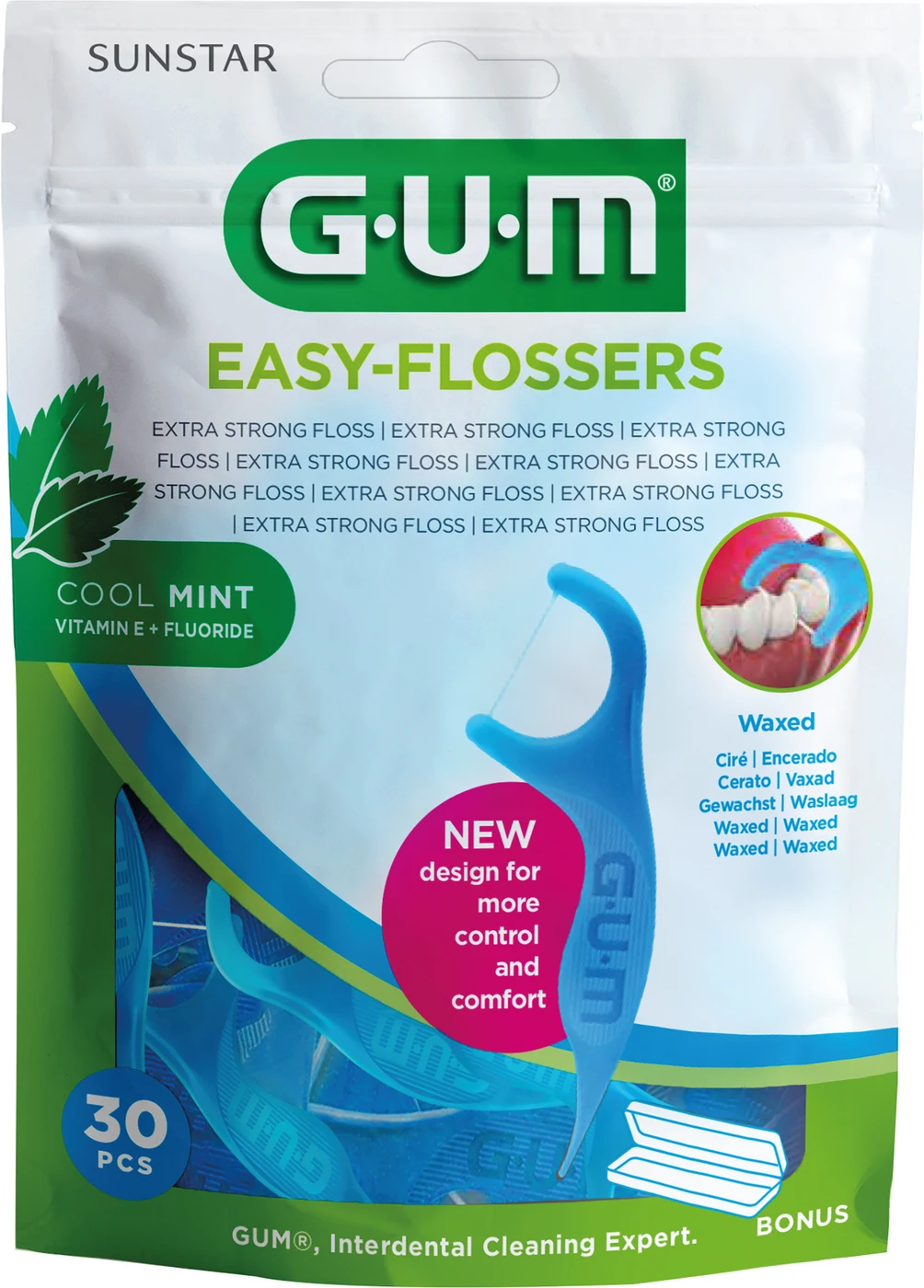 GUM® EASY-FLOSSERS Packung 30 Stück cool mint