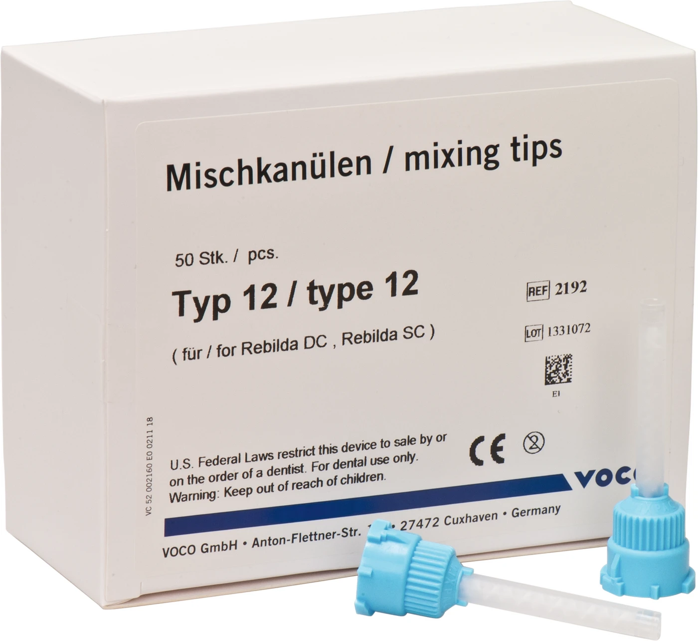 VOCO Mischkanülen Typ 12 Packung 50 Stück blau, Typ 12