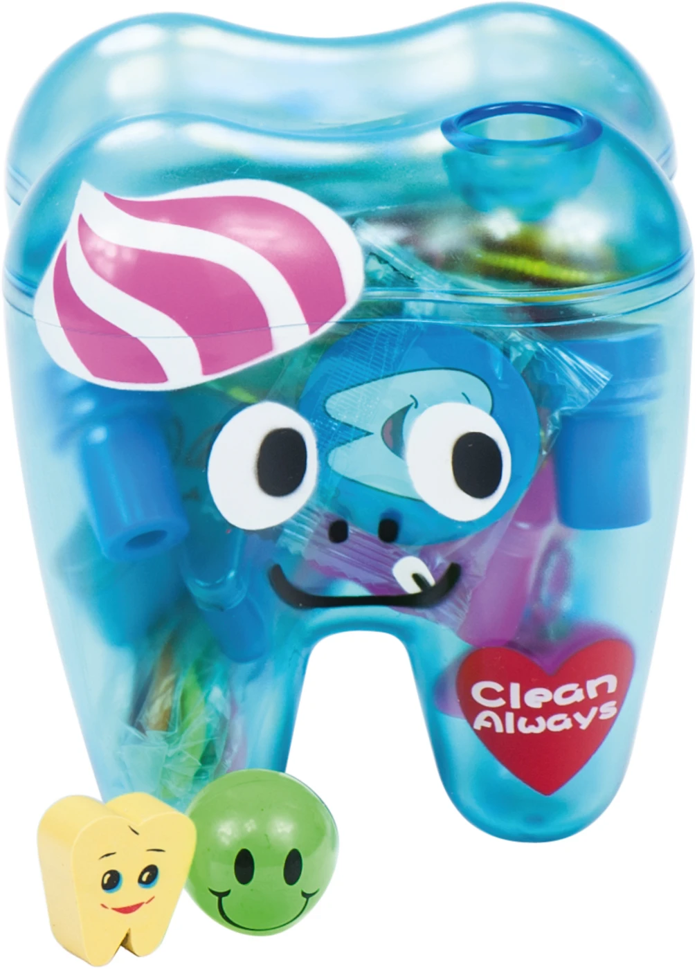 Zahnbehälter gefüllt Stück blau, gefüllt